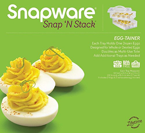 Snapware Snap 'N Stack Portable Storage Carrier With Lid For Eggs, Bpa-Free Egg Holders, Dessert Carrier With Stackable Trays, Microwave, Freezer And Dishwasher Safe #TOP1