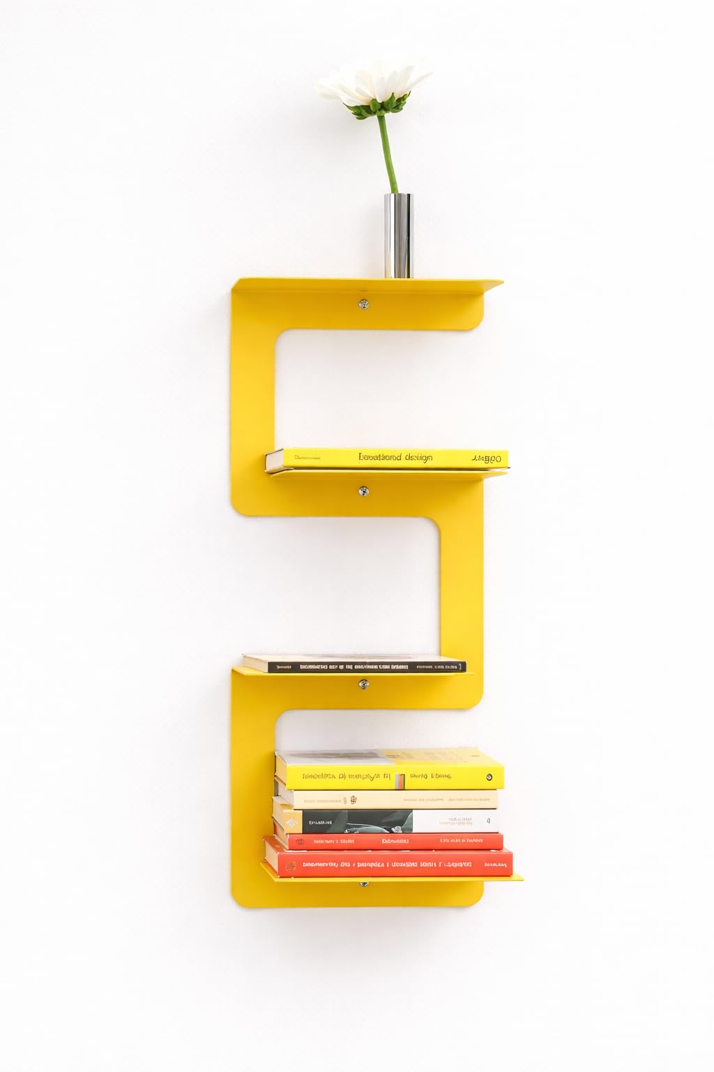 564033 Modern Metal Wall Shelf/Wall Mounted Bookshelf/Magazine Rack - (Yellow)-picture-26