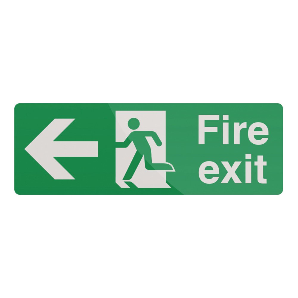 Fixman Green 898990 Rigid Fire Exit Left Arrow Sign 400 X 150Mm