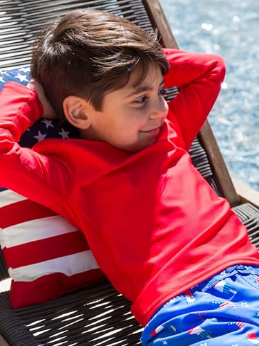 Image of RUGGEDBUTTS Baby /Toddler Boys Long Sleeve Rash Guard Swim Shirt w /UPF 50+