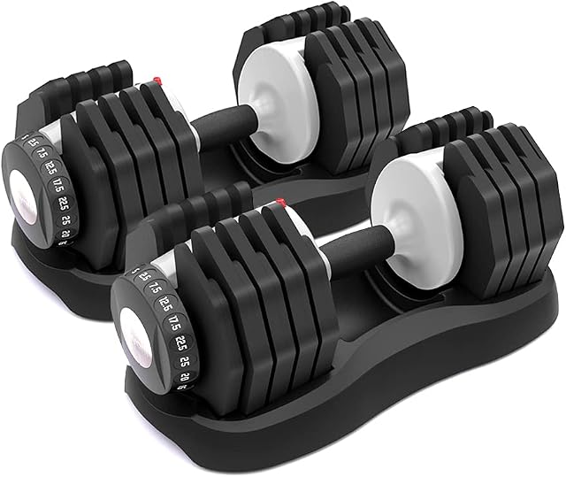 ATIVAFIT Adjustable Dumbbell Single Perfect for Bodybuilding Fitness Weight Lifting Training Home Gym Easy Safe Locking Mechanism