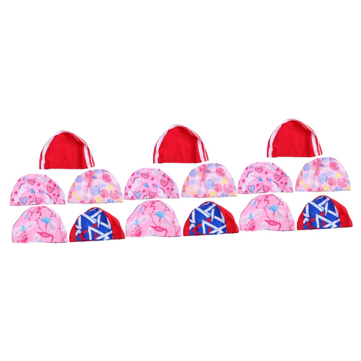 BESPORTBLE 10 Piezas De Silicona Para Niños Estilo Aleatorio Cabello Niña Protección Para Dama Diversión Agua Gorros Para Damas Gorro Estampado Para Bebé Gorros De Natación Oreja