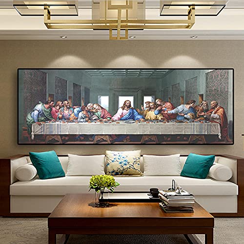 Léonard de Vinci La Cène peinture sur toile murale pour la décoration du salon
