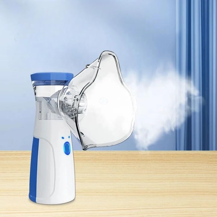 Nebulizer with 1 Kids Mask, 1 Adults Mask & 1 Mouth piece, White-image-2