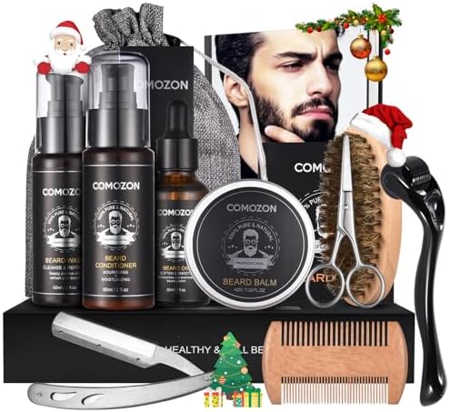 Kit Cuidado Barba Hombre 12 en 1 - Champú, Acondicionador, Aceite...