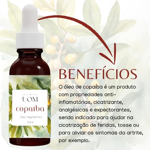 Óleo de Copaíba Vegetal Prensado a Frio 100% Puro 30ml