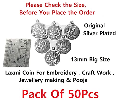 Image of JdsKraftZ 110 pieces of 13mm Medium Size coins for Embroidery /jewellery making and Craftworks