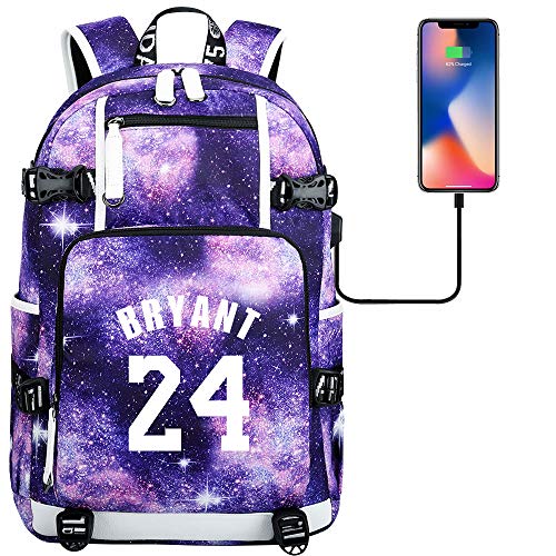 DDDWWW No. 24 Jugador de Baloncesto Kobe Mochila niño Ligero Bolsa de la Escuela Impermeable