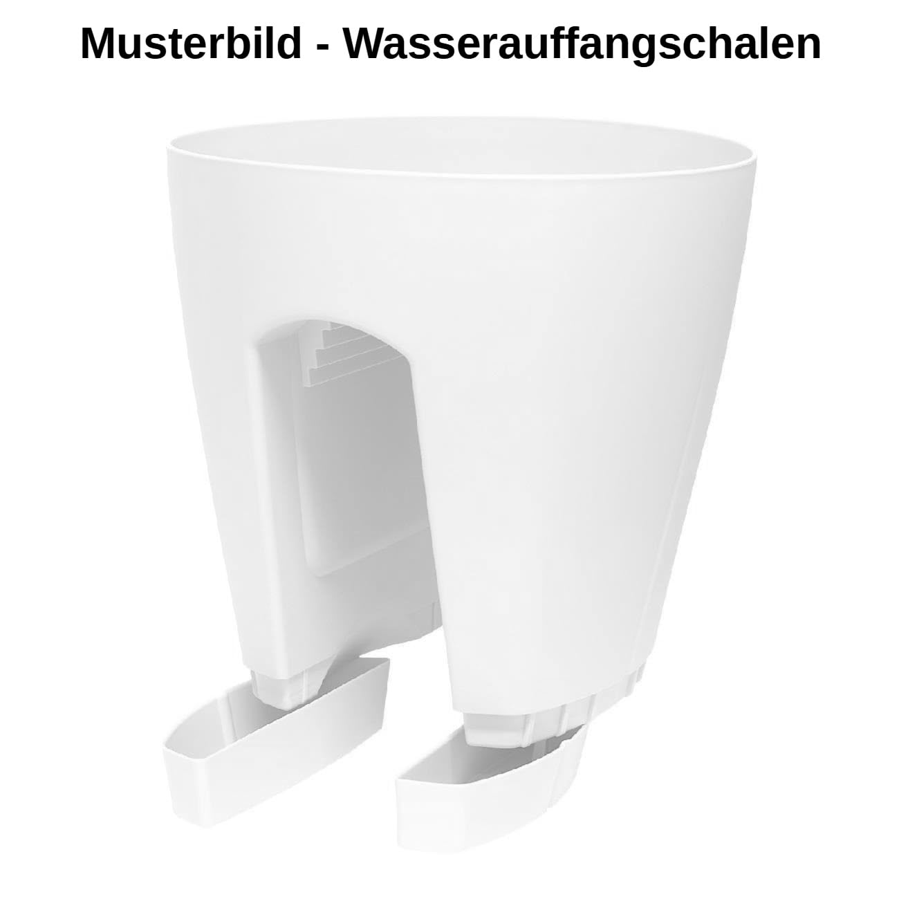 3 x Blumentopf für Balkon-Geländer, Farbe: Weiß, Blumenkasten, Balkonkiste, 9 Liter, Kunststoff, Außenbereich, B Ø 29 x H 30 cm