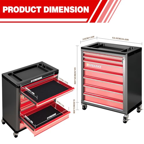 LARBANKE 7-Drawer Plastic-Frame Tool Chest