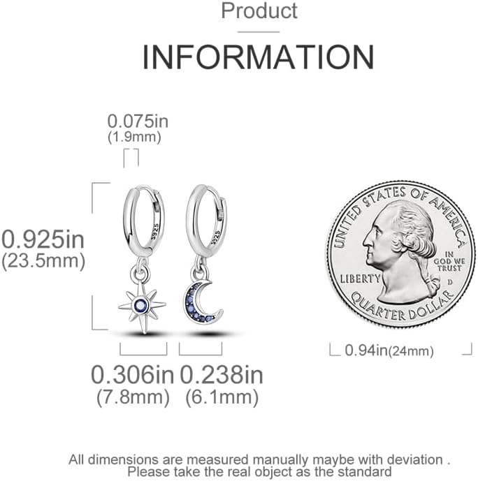 925 Sterling Silver Hypoallergenic Dangle Earrings with Colorful Cubic Zirconia | Trendy Square Huggie Design for Everyday & Special Occasions - Image 2