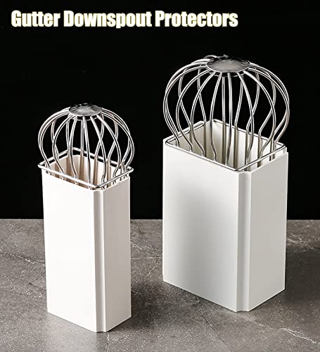 Protector de canalón de lluvia de acero inoxidable y cubierta de bajante, 6 filtros de hojas para desagües cuadrados, bloque de hojas y escombros. Tamaño: 7,3 x 9,2 cm