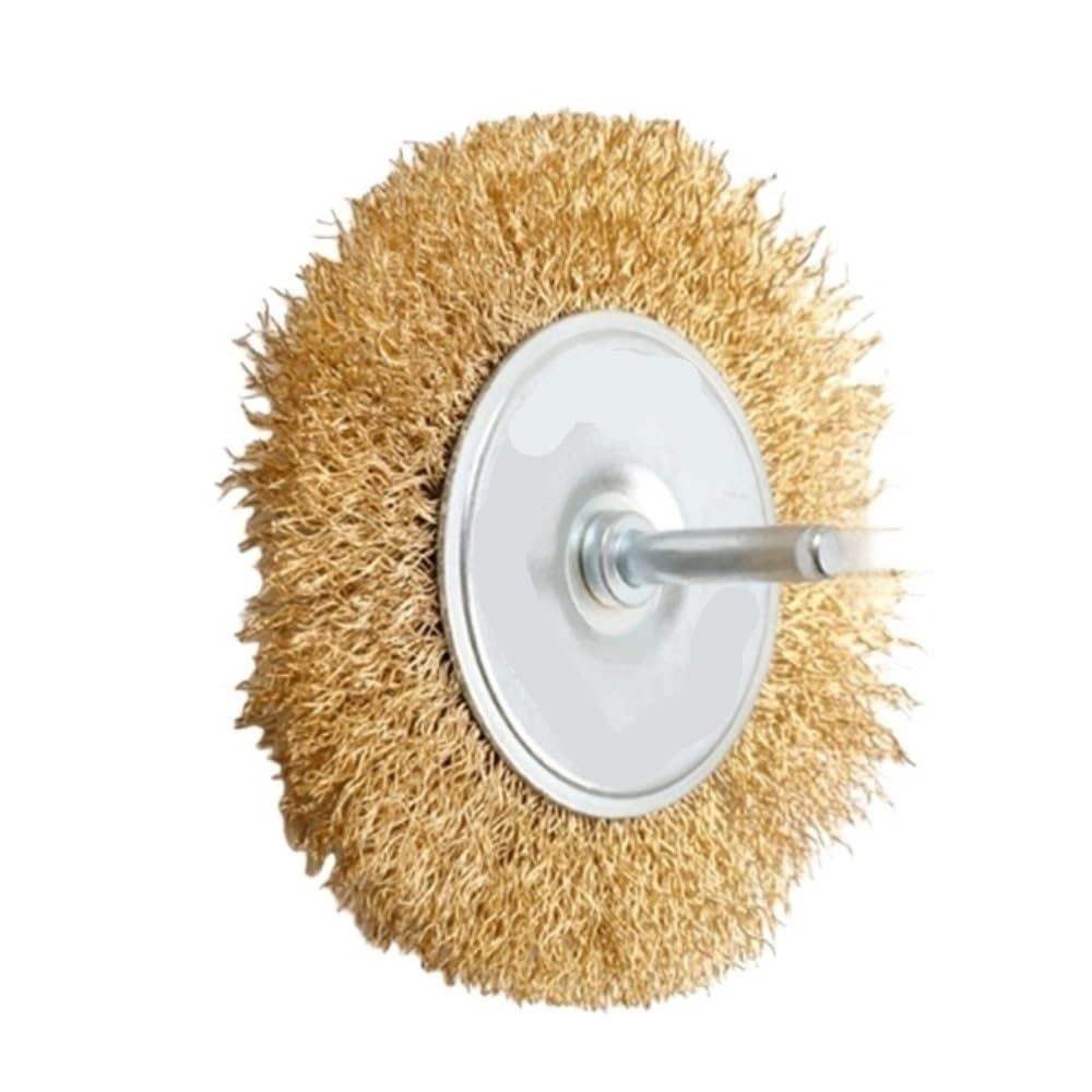 Spazzola a tazza con disco metallico, Spazzola a tazza con ruota metallica for trapano elettrico smerigliatrice angolare testa in rame da 6 mm SS dimensioni multiple(100 * 35mm)