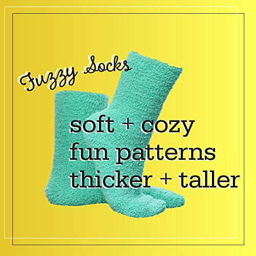 ARAD Premium Soft Warm Microfiber Fuzzy Socks-Multi Color- 2 Pairs- Striped Aqua and Solid Aqua2