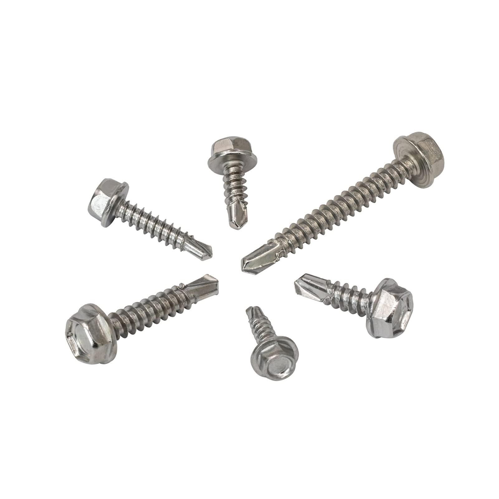 Youngran 285 Piezas Hex Lavadora Cabeza autoperforante Tornillos 410 Acero Inoxidable # 6# 8# 10 Bolt Surtido de Kit Leisurely