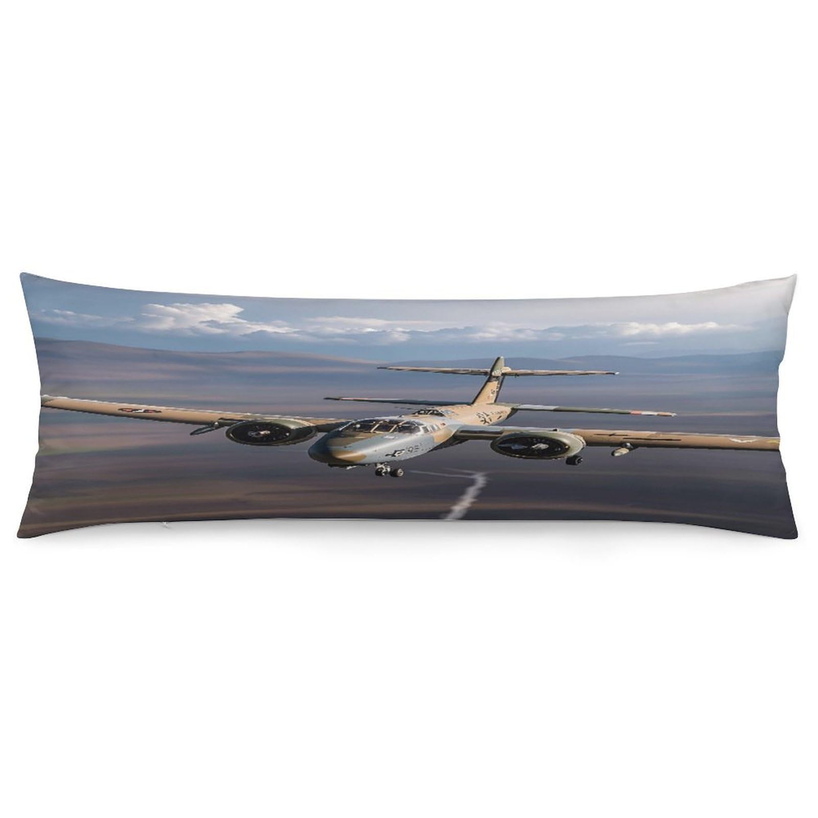 US Army Plane Pillowcase Decorative Long Body Pillow Case Soft Breathable Body Pillow Cover Modern Large Pillowcase Cute Body Pillow Pillowcases for Bedroom Couch 18.9 X 53 Inch