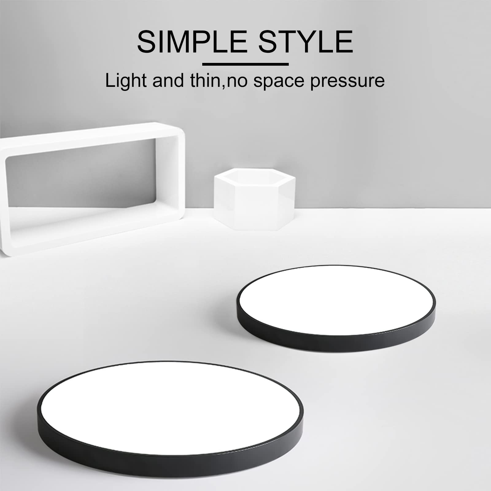 WIFUME LED Ceiling Lights,15.7Inch 30W (200W Equivalent),Round Modern Flush Mount Lighting Fixture,Ceiling Lamp Round,6500K Cool White Ceiling Lighting for Hallway Kitchen Bedroom Office