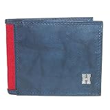 Tommy Hilfiger Mens Leather Traveler Passcase Bifold Wallet,Blue,One Size