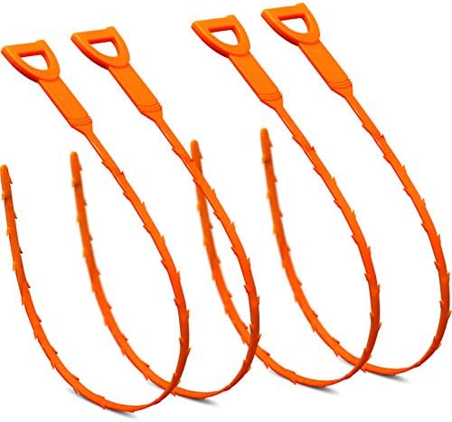 longsen 4 Pack 20.3Inch Drain Snake Hair Drain Clog Remover Cleaning Tool