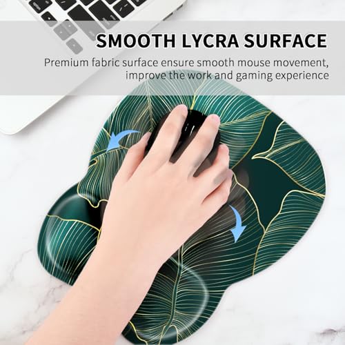 Image of EooCoo Ergonomic Mouse Pad with Wrist Support, Mousepad with Memory Foam Wrist Rest and Non-Slip Base for Computer, Cafe, Home & Office, 9.64 x 8.26 in Office Desk Accessories