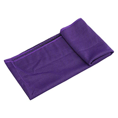 Aiboria 1 Pack Cooling Towel, Ice Towel Microfiber Towel Soft Breathable Chilly Towel for Sports, Gym, Yoga, Camping, Running, Fitness, Workout & More Activities (Purple)