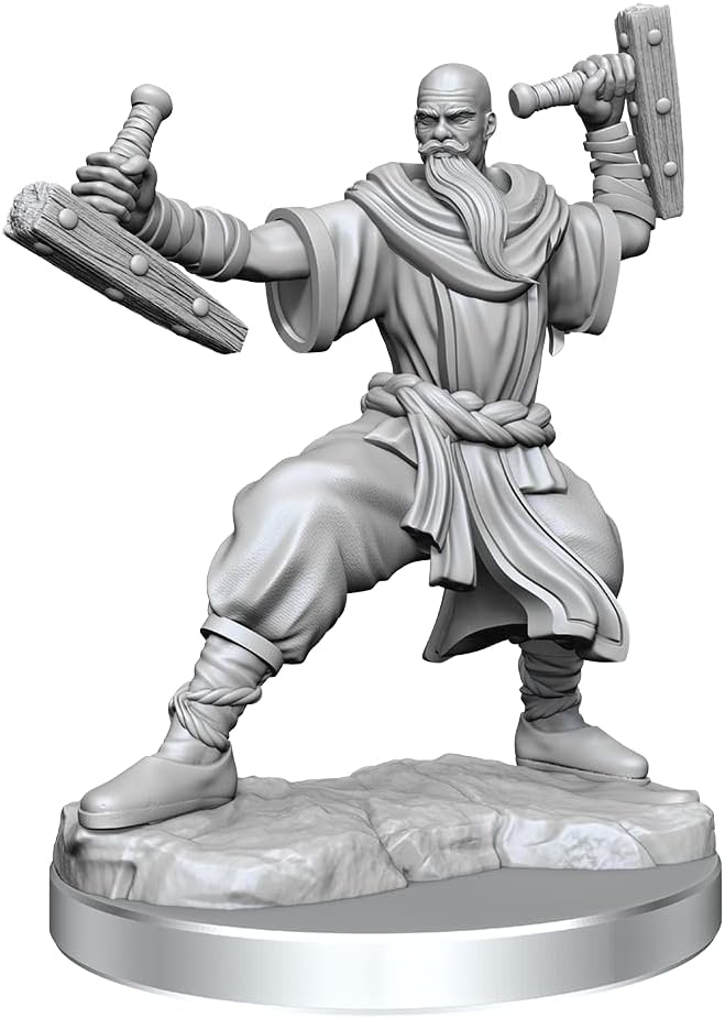 WizKids D&D Frameworks: Human Monk Male - Unpainted and Unassembled