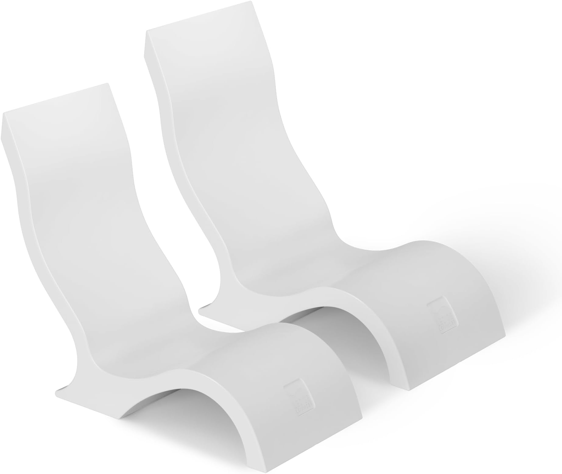 Signature Chair - Inside Pool & Sun Shelf Lounge Chair - Designed for Shallow Shelves Up to 9” - Compatible with All Pool Types - Poolside & Sun Deck Tanning - Set of 2 - White