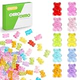 CeroDimo 200pcs Mixed Color Gummy Bear Beads Transparent Acrylic Bear Charms for DIY Crafts Bracelets Necklaces Earrings Jewelry Making Supplies Fun Crafting Accessories