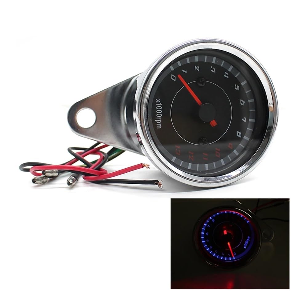 Motocicleta Odómetro Tacómetro Universal Para Motocicleta De 12 V Con Iluminación LED Azul, Medidor Electrónico Analógico 1000 RPM