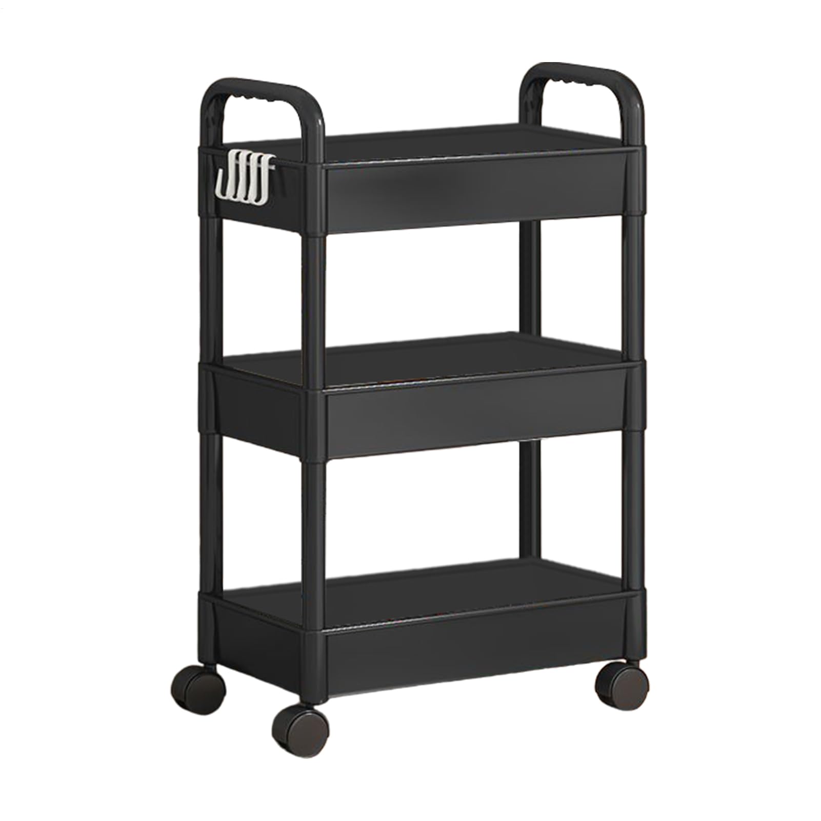 Chariot de rangement à roulettes en métal à 3 niveaux pour livres, produits de beauté, loisirs créatifs, 1 chariot de rangement à roulettes