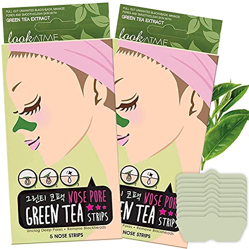 Look At Me Nose Pore Strips (2-Pack, 10 Nose Strips). Korean Skin Care Blackhead Remover with Green Tea. K Beauty Pore Cleaner and Pore Extractor. Acne Mask for Blackhead Removal. Adhesive Pore Mask.