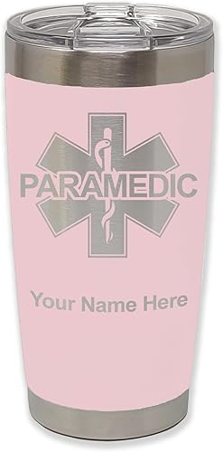 Vista 15 de LaserGram 20oz Vacuum Insulated Tumbler Mug, Paramedic, Personalized Engraving Included (Coral)