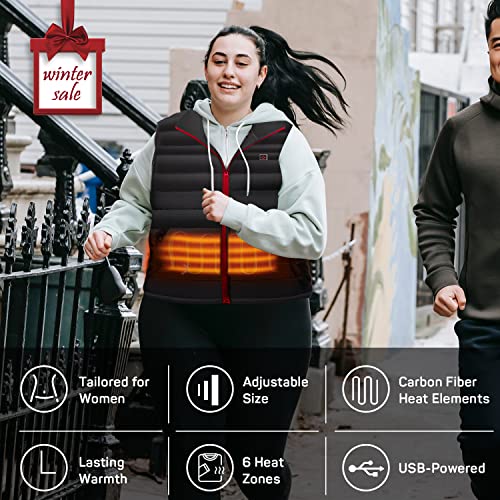 2023 Upgraded Dr. Prepare Women’s Heated Vest, Lightweight Heating Vest For Women With 3 Heating Levels, 6 Heating Zones, Adjustable Size, And Usb Plug For Hiking Camping (Battery Pack Not Included) #TOP1