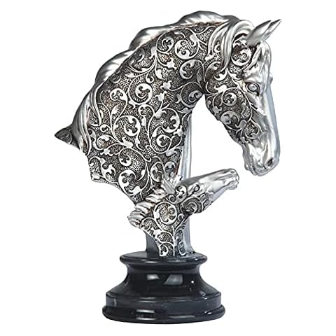 StealStreet SS-G-11680 Silver Toned Engraved Father and Son Horse Statue, 10" Cover