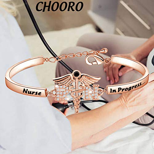 Image of CHOORO Nurse in Progress Student Nurse Zircon Bracelet Nursing Student Jewelry Future Nurse Gift Nurse Graduation Jewelry
