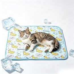 SEIS Self-Cooling Dog Mat,Ice Silk Cats Pad,Summer Pet Indoor Bed,Duck,S