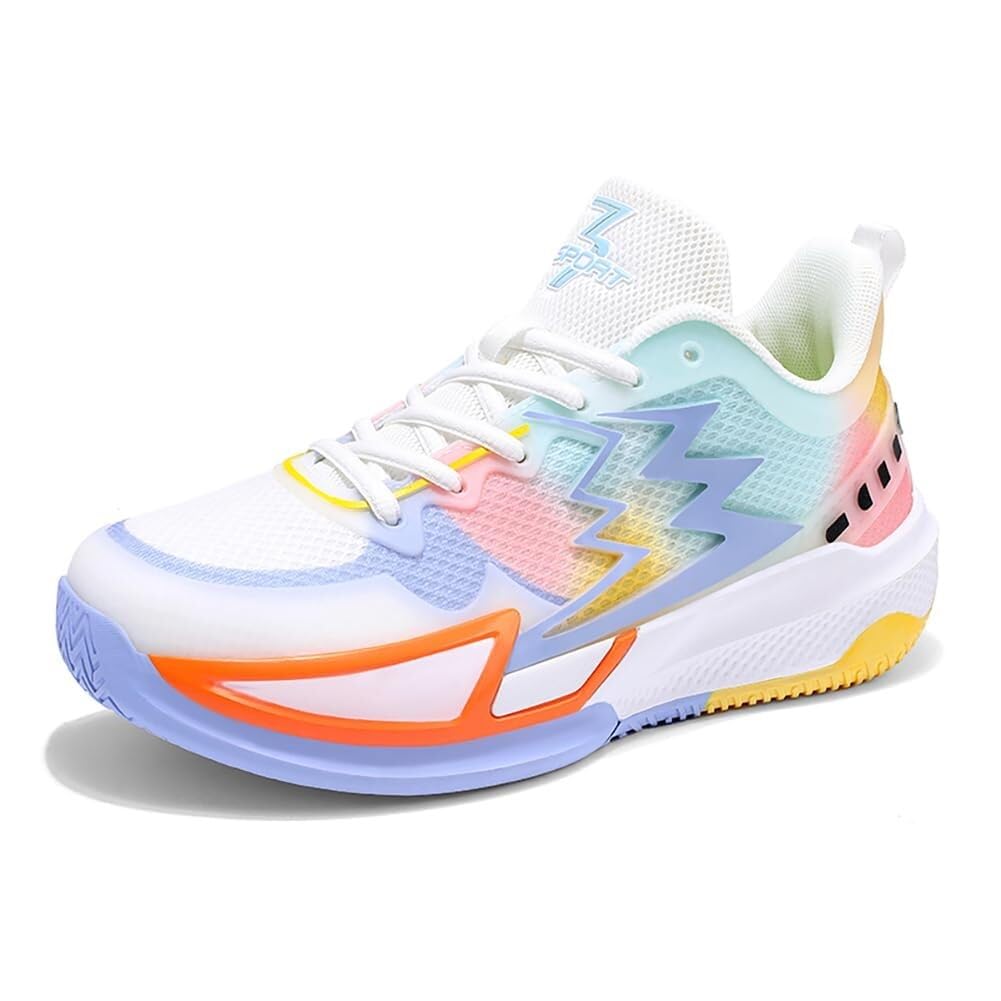 Genérico Zapatillas de Baloncesto Unisex Que absorben los Golpes, Transpirables, Desgaste y Antideslizantes, Zapatillas Deportivas for Estudiantes Adolescentes Zapatos para Caminar(Sky Blue-,43 EU)