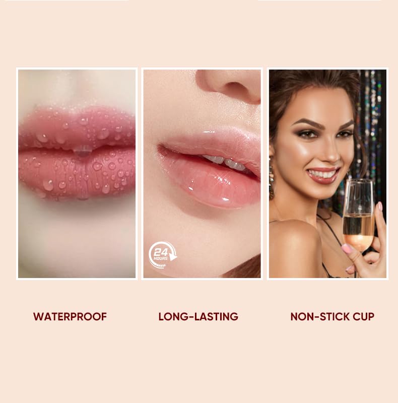 Miniatura 7 de OAY Bálsamo labial que cambia de color + color de labios construible, ácido hialurónico ceramida NP, acabado brillante natural, núcleo de vitamina E