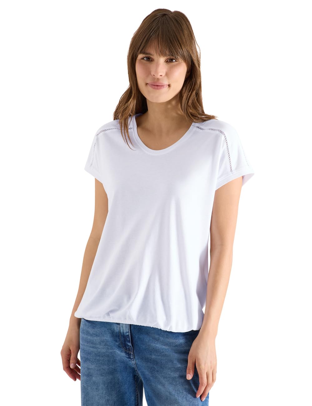 Cecil 3229689 T-Shirt avec détails en Dentelle Femme (Lot de 1)