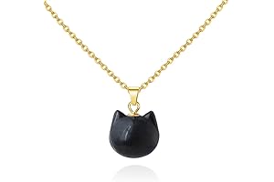 Black Tourmaline Cat Pendant Necklace: A Feline Fashion Accessory with Protection and Healing Properties