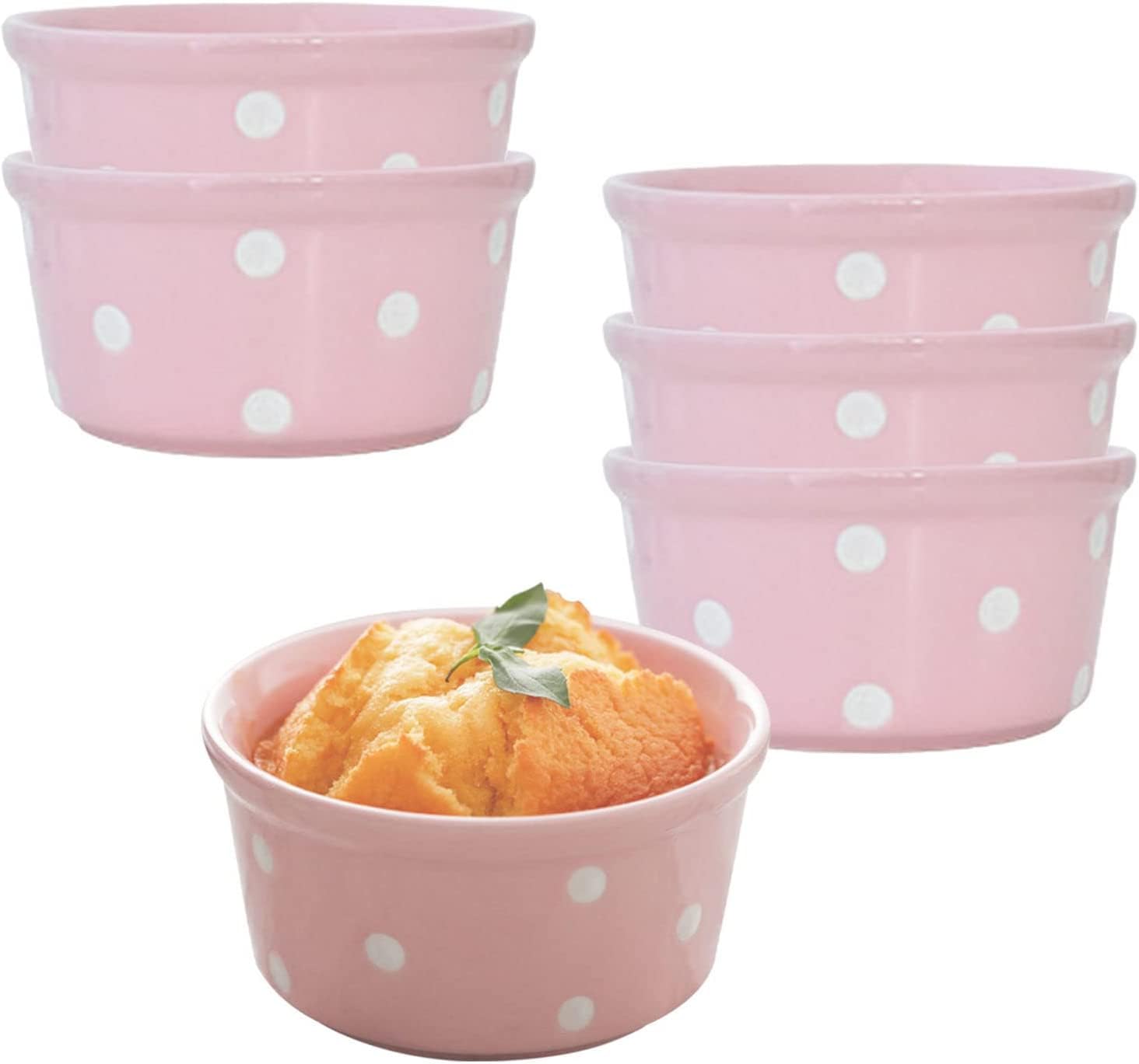 Bol à soupe, bol à riz, bol à déjeuner, ensemble de ramequins, 230 ml, ramequins à crème brûlée, plats à soufflé allant au four, ramequins à soufflé, ramequins for friteuse à air-rouge-lot de 8 ( Colo