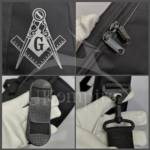 Masonic Apron Carrying Case Master Mason MM/WM Size, Silver Square and Compass (Printed) | Freemason Bags & Cases3