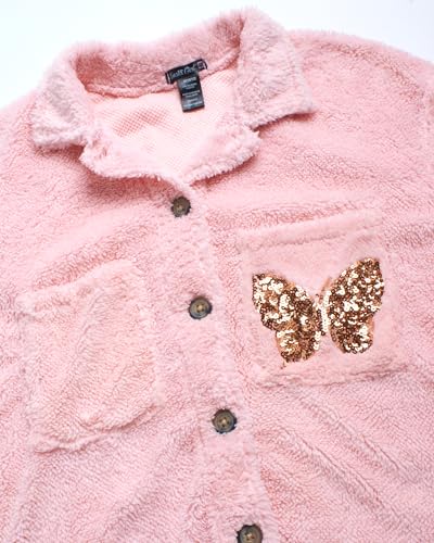 Instagirl Girls' Shirt Jacket Set - 2 Piece Cozy Sherpa Fleece Shacket and T-Shirt - Youth Clothing Set for Girls (7-16)4