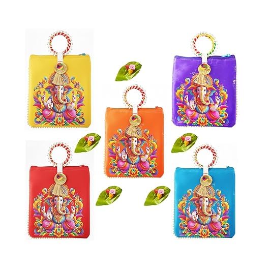 Ganesha Potli Bag with Zip for Gift | Multicolour Design, Zippered Closure,Spacious-image-49