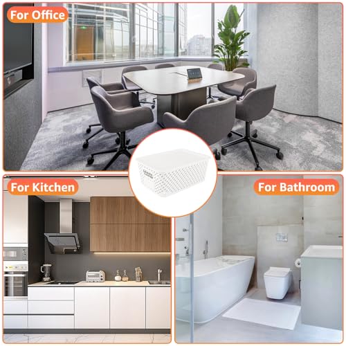 YAYODS 6 Stück Plastik Box mit Deckel Kunststoff - 26x18x10cm Aufbewahrungsbox mit Deckel 5L Weiß - Plastik Boxen Aufbewahrung - Stapelbare Ordnungsboxen Aufbewahrungsboxen mit Deckel für Küche, Bad