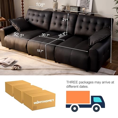 Luxury Faux Leather Reclining Sofa
