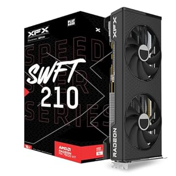 XFX Placa gráfica para jogos Speedster SWFT210 Radeon RX 7600XT CORE com 16GB GDDR6 HDMI 3xDP, AMD RDNA 3 RX-76TSWFTFP