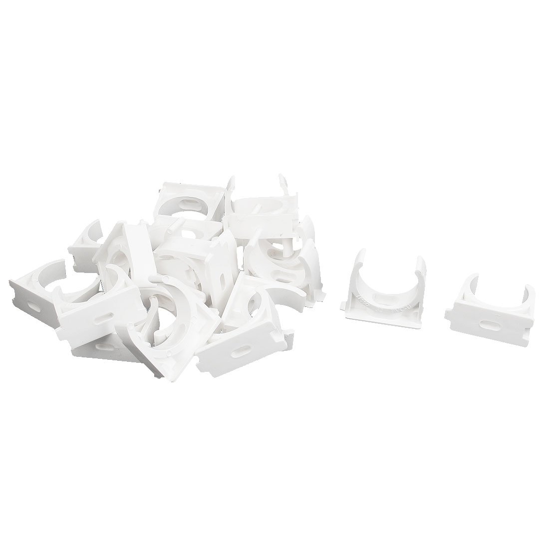 30-Pack White PVC Pipe Clamps – 25mm Diameter, Preloaded Nail Design – Perfect For Corrugated Conduit, Flexible Tubing & Cable Management - View #3