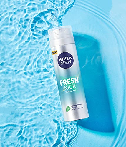 NIVEA Men Fresh Kick Rasiergel (200 ml), erfrischendes Rasiergel, Rasiergel für Männer, angereichert mit Minz- und Kaktuswasser… – Ansicht 3