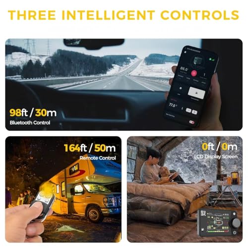 Sunster 12V/24V Diesel Heater, 8 KW Diesel Air Heater, with Auto Start-Stop, Timer Function, Bluetooth APP & Remote Control, Car Heater with 10L Fuel Tank for Car Truck Garage Boat RV - Image 2